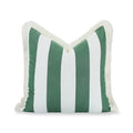 Hofdeco Premium Coastal Hampton Outdoor Performance Throw Pillow Cover Only, 20"x20" Water Repellent, UV and Fade Resistant for Backyard, Couch, Poolside, Green Woven Beach Stripes - color: Green Beach Stripes 20"x20"