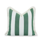 Hofdeco Premium Coastal Hampton Outdoor Performance Throw Pillow Cover Only, 20"x20" Water Repellent, UV and Fade Resistant for Backyard, Couch, Poolside, Green Woven Beach Stripes - color: Green Beach Stripes 20"x20"