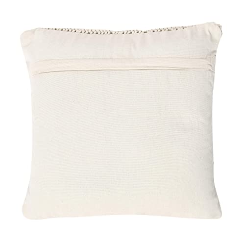 REDEARTH Macrame Throw Pillow Cushion Covers-Woven Decorative Farmhouse Square Cases Set for Couch, Sofa, Bed, Farmhouse, Chair, Dining, Patio, Outdoor, car; 100% Cotton (18x18; Natural) Pack of 2 - color: Clover Natural, size: 18" x 18" (Pack of 2)