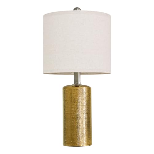 G-SAFAVA 20.5" Small Table Lamps for Living Room Lamp Single Ceramic Lamps for Bedroom Bedside Lamps Modern Boho Lamps for Night Stands Farmhouse Nightstand Lamp Side End Table Lamp, Gold - color: Gold - Single