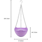 Foraineam Set of 7 Colors Self-Watering Hanging Planter Indoor Outdoor Garden Flower Plant Pot Container with Drainer and Hanging Chain