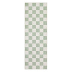 GarveeHome Checkered Sage Green 2x6 Washable Kitchen Runner Rus Geometric Diamond Dot Modern Soft Low-Pile Long Rug for Bedroom Hallways Entryway Non-Slip TPE Rubber Backing - color: Sage Green, size: 2' x 6' (Runner)