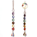 2 Pieces of 7 Chakras Healing Crystals and Tree of Life Wall Hanger Tumbled Gemstones Meditation Hanging Ornament Christmas Tree Memorial Hanging Pendant (Style 1) - color: A-style 19