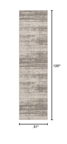 Rugs.com Angelica Collection Rug – 10 Ft Runner Gray Medium Rug Perfect for Hallways, Entryways - color: Grey, size: 2'7" x 10' (Runner)
