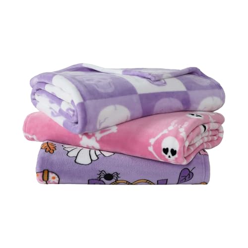 Betsey Johnson - Blanket, Buttery-Soft Throw Blanket for Couch or Bed, Boldly Plush & Oversized Bedding (Howdy Ghouls Purple, 50" x 70") - color: Howdy Ghouls Purple