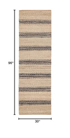 Dash & Albert Jute Ticking Indigo Handwoven Rug, 2.5 X 8 Feet, Blue Stripe Pattern - color: Jute Ticking Indigo, size: 2'6" x 8' (Runner)