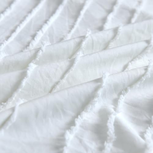 Standard Pillow Shams 2 Pack, Standard Size Pillowcases, Soft Microfiber Geometric Striped Tufted Pillow Covers with Envelope Closure, Ivory, 20x26 Inches - color: Ivory-stripe, size: Standard(20*26)