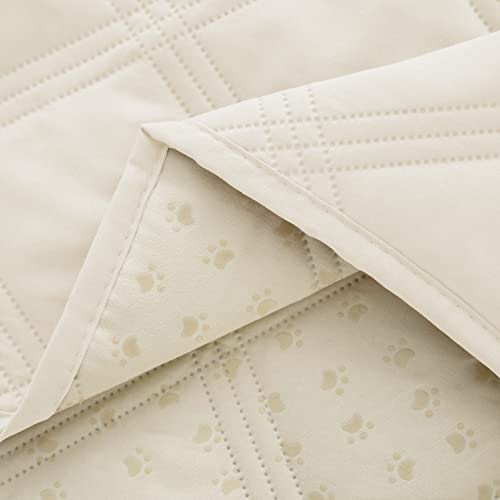 Ameritex Waterproof Dog Bed Cover Pet Blanket with Anti-Slip Back for Furniture Bed Couch Sofa - color: Ivory, size: 30x53 Inch (Pack of 1)