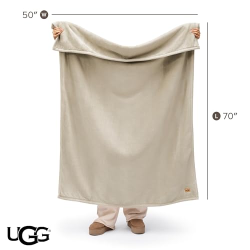 UGG Coco Plush Fleece Throw Blanket – Soft & Cozy Blanket for Couch, Bed & Sofa, Perfect for Home Decor, House Warming Gifts or Luxurious Birthday Gifts for Women, 50" x 70", Ivory Shoreline - color: Ivory