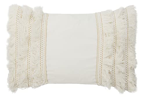 Safavieh Grema 12 x 20-inch White Bohemian Decorative Throw Pillow - color: White, size: 12"x22"