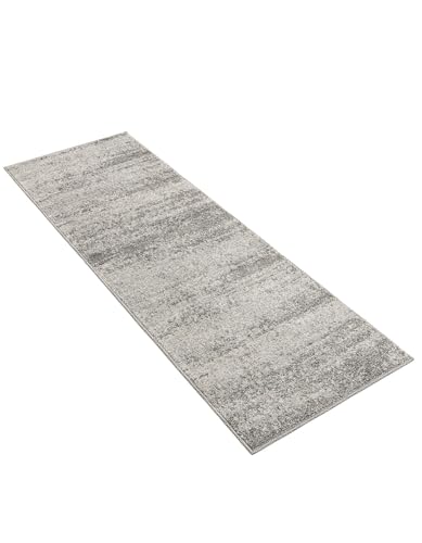 Rugs.com - Angelica Rug – 6 Ft Runner Gray Easy-Clean Rug – Ideal for Hallways, Kitchens, and Entryways - color: Grey, size: 2' x 6' (Runner)