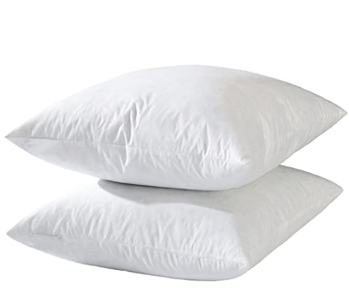 basic home® Hotel-Style Goose Feather Pillow Insert for Sofa & Bed - 100% Odorless & Plump Cushion Filler - 233TC Cotton with Inner Liner to Prevent Poking (22x22 Inch) - size: 22x22