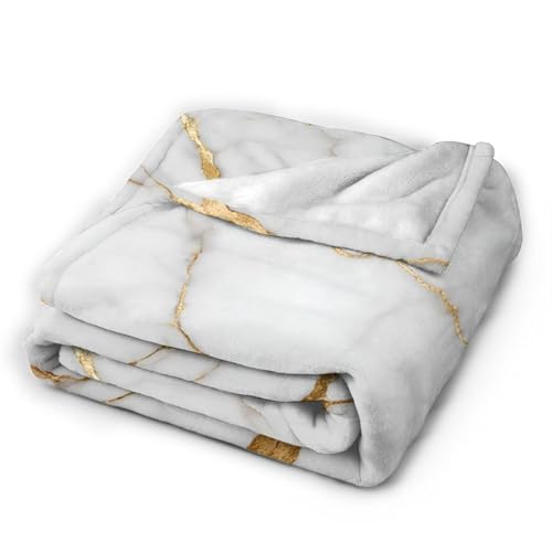 Marble Print Throw Blanket for Couch Chair Sofa Bed, Flannel Soft White Golden Abstract Modern Elegant Luxury Seasonal Warm Cozy Farmhouse Blanket for Bedroom Living Room Car All Season 30"x 40" - color: Marble03, size: 30X40 inch