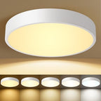 White Flush Mount Ceiling Light 12 inch LED Dimmable Ceiling Lamp 24W 5CCT(2700K-5000K) Bedroom Lamp Entryway Light Fixture for Bedroom Foyer Kitchen Entryway Closet Hallway - color: White