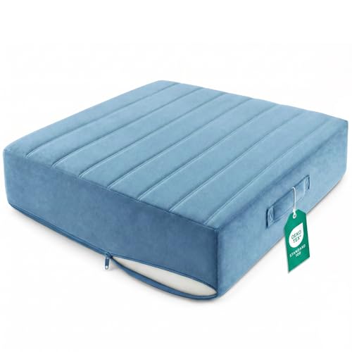 Codi Floor Cushions for Adults, Large Meditation Pillows with Thick Foam and Soft Tufted Covers, Washable Square Seating for Couch and Yoga Sitting, 22×22×5 Inch Blue - color: Blue, size: 22 Inch (Pack of 1)