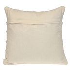 Parkland Collection LIDA 20x20 Off-White Boho Throw Pillow, Hand Woven Textured Cotton Tufted Geometric Accent Cushion with Insert