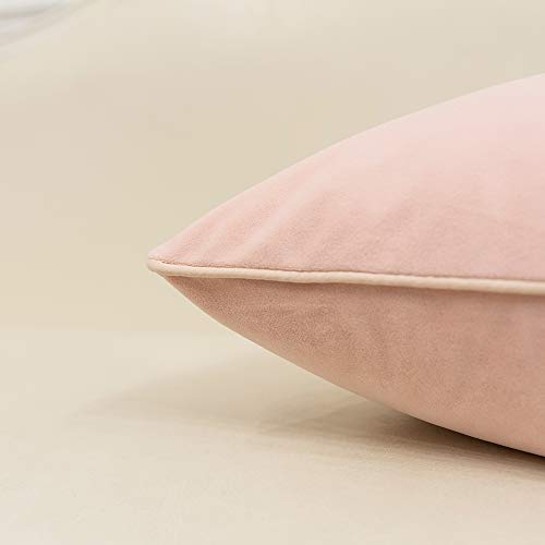Avigers 18 x 18 Inches Pink White Gold Leather Striped Patchwork Velvet Cushion Case Luxury Modern Throw Pillow Cover Decorative Pillow for Couch Living Room Bedroom Car - color: Pink, size: 18" x 18" (Pack of 1)