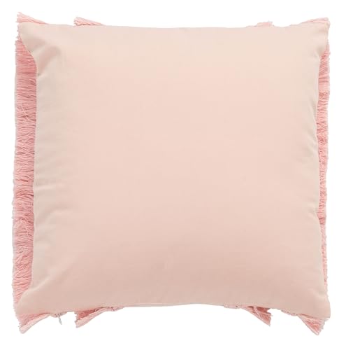 Safavieh Home Collection Grema Boho 16-inch Pink Fringe Decorative Accent Pillow PLS7142B-1616 - color: Pink, size: 17"x17"