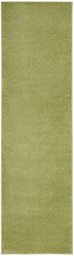 Nourison Home Nourison Essentials Green 2'2" x 7'6" Area Rug - Easy Clean, Non Shedding, Bed Room, Living Room, Dining Room, Kitchen (8' Runner) - color: Green, size: 2'2" x 7'6" (Runner)