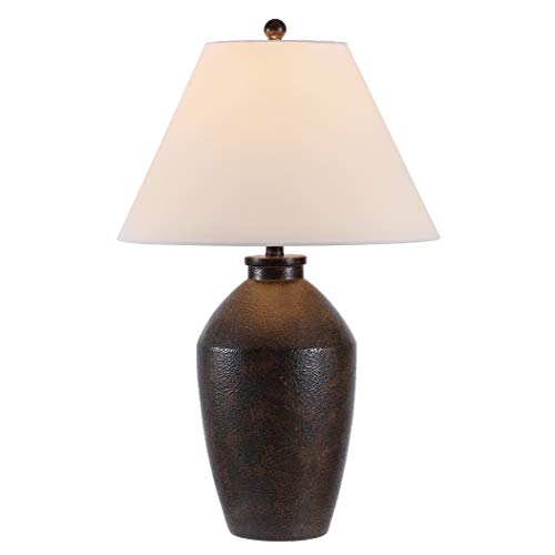 SAFAVIEH Lighting Collection Rani Modern Rustic Farmhouse Brown 30-inch Bedroom Living Room Home Office Desk Nightstand Table Lamp (LED Bulb Included)