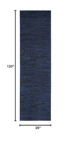 Nourison Home Nourison Essentials Midnight Blue 2'2" x 10' Area Rug - Easy Clean, Non Shedding, Bed Room, Living Room, Dining Room, Kitchen (10' Runner) - color: Midnight Blue, size: 2'2" x 10' (Runner)