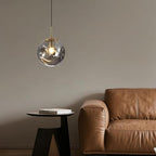 Modern Smoke Gray Concave Glass Pendant Light, Kitchen Island Lighting Single Globe Pendant Light Fixtures Century Kitchen Island Pendant Lighting for Bedroom Living Dining Room Light （Without Bulb） - color: AX-Smoky Gray-1 Light-1PC