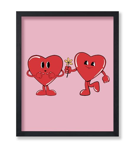 Poster Master Heart Couple Poster - Retro Love Print - Preppy Design - Trendy Art - Valentine's Day Couple Artwork - Groovy Hearts Design - Romantic Dorm or Bedroom Decor - 8x10 UNFRAMED - color: Style-08, size: 8"L x 10"W