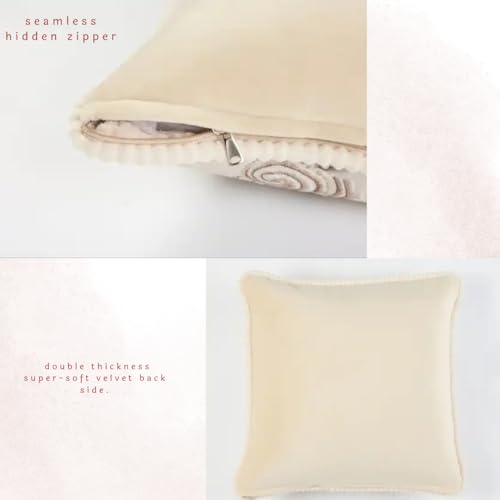 2Pcs 18x18in Pillow Covers Decorative European Jacquard Vintage Stereo Sofa for Home Decor, Sofa Living Room, Couch, Bed. fit 20x20in Inserts (Coffee Cream Beige 2pcs) - color: Coffee Cream Beige 2pcs