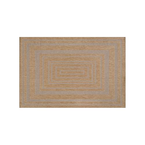 Beverly Rug Easy Jute Framed Border Entry Rug 2x3 Washable Durable Indoor Outdoor Area Rugs for Living Room Patio Office Stain Resistant Non Shedding Casual Indoor Outside Carpet 2 x 3 Natural - color: Framed/Natural, size: 2' x 3' (Rectangular)