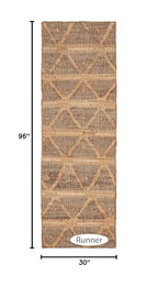 Dash and Albert Rumi Jute Area Rug - 2.5' x 8' Runner Brown Geometric Handwoven Accent Rug - Durable, Eco-Friendly, High Traffic Area Hallway, Stairs, Bedroom - color: Rumi Brown, size: 2'6" x 8' (Runner)
