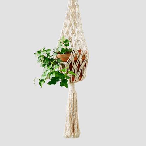 Modern Minimalist Bohemian Style Hanging Planters Plant Net Pocket Hand Woven Hanging Basket Holder Tapestry Flower Basket with Exquisite Tassel Indoor Balcony Decoration (Net) - size: Net