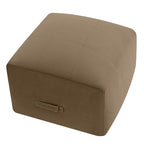 MeMoreCool Square Stuffed Pouf Ottoman Foot Rest, Floor Pouf Foot Stool with Foam Chunk Filling, Soft Stuffed Ottoman Footrest for Living Room, Light Coffee - color: Grid Light Coffee