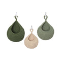 3 Pcs Boho hand-woven hanging linen basket,drop molding design,cotton rope storage baskets for living room,kitchen,wall-mounted fruit,vegetable potted plants organizer (3 sizes)