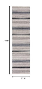 SAFAVIEH Montauk Collection Runner Rug - 2'3" x 9', Grey & Black, Handmade Flat Weave Boho Stripe Cotton, Ideal for High Traffic Areas in Living Room, Bedroom (MTK851H) - color: Grey/Black, size: 2'3" x 9' (Runner)
