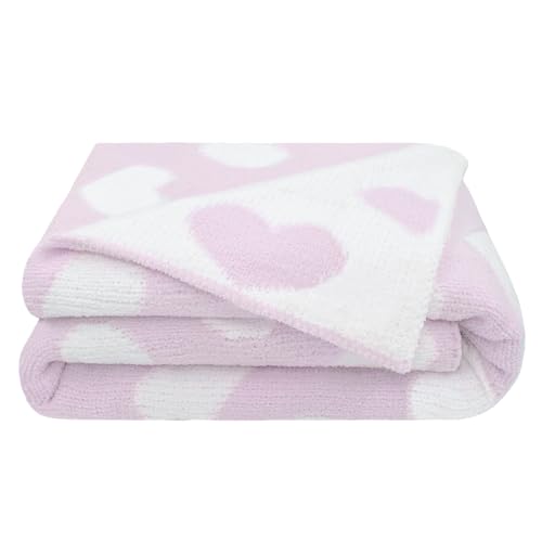 Living Textiles Purple Hearts Chenille Soft Baby Blanket Reversible Premium Cozy Fabric for Best Comfort - for Infant,Toddler,Newborn,Nursery,Boy,Unisex,Throw,Crib,Stroller,Gift, Purple Heart 40x30 - color: Purple Heart