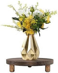 2 Pcs Wood Plant Stand Wooden Plant Stool Round Riser Display Stand Flower Pot Holder Low Plant Pot Flower Pedestal for Indoor Outdoor (Brown, 9.8 Inches)