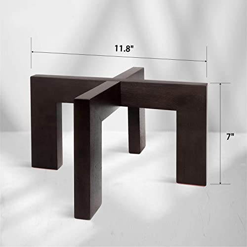 Gendral Forwepup Plant Stand Indoor Outdoor, Mid Century Plant Stand for Indoor Plants, Wood Modern Plant Holder Rattan Flower Plant stool, Low Short Boho Rustic Planter Stand, Fit 5-15 Inch Pot… - color: 1 Black