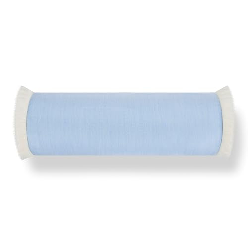 Hofdeco Premium Coastal Hampton Outdoor Performance Bolster Pillow Cover Only, 6"x20" Water Repellent, UV and Fade Resistant for Backyard, Couch, Poolside, Azure Blue Woven Solid - color: Azure Blue Solid 6"x20"