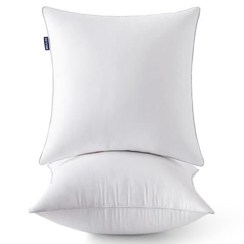 MIULEE 18 x 18 Pillow Inserts (Set of 2) -Decorative Throw Pillows for Couch Sofa with 100% Cotton Covers - size: 18x18 Inch