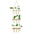 Hyindoor Wall Hanging Propagation Stations 3 Tired Wall Planter Terrarium with Wooden Stand and Glass Test Tubes Plant Hanger Flower Vase for Home Office Wall Decor Hydroponic Cuttings - size: Medium-9 Tubes