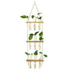 Hyindoor Wall Hanging Propagation Stations 3 Tired Wall Planter Terrarium with Wooden Stand and Glass Test Tubes Plant Hanger Flower Vase for Home Office Wall Decor Hydroponic Cuttings - size: Medium-9 Tubes