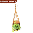 Small Hanging Woven Baskets Handcrafted Bamboo Flower Planters Lightweight Indoor Hanging Basket for Home Office Garden Decor
