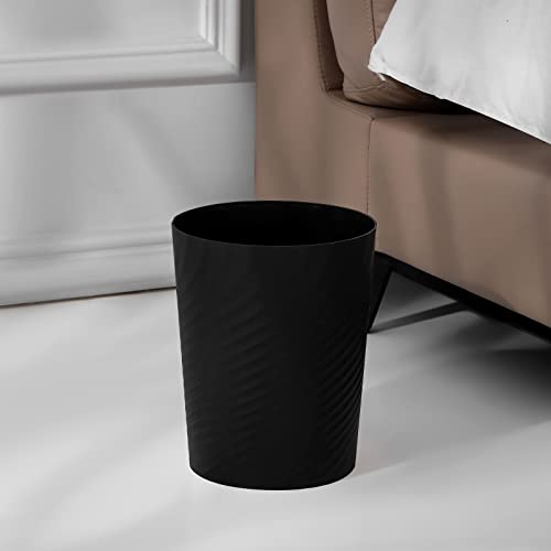 UUJOLY Plastic Small Trash Can Wastebasket, Garbage Container Basket for Bathrooms, Laundry Room, Kitchens, Offices, Kids Rooms, Dorms, (Black, 1.8 Gallon/2 Pack) - color: Black, size: 1.8 Gallon/2 Pack