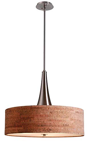 Kenroy Home 93013BS Bulletin 3-Light Pendant, Brushed Steel - color: Brushed Steel