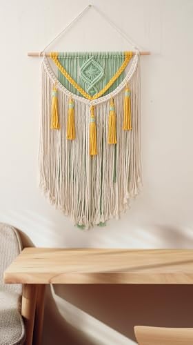 BMIDRUT Macrame Wall Hanging Boho Home Decor Handmade Macrame Tapestry Woven Decoration for Bedroom Living Room Apartment Dorm Gallery 18x28 Inch (A) - color: A