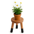 Rubber Wood 9" Round Plant Stand |Dip Dyed Black Stool, Wood Riser |Milking Stool (10" H) - color: 10" Tall Black