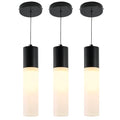 Pendant Lights Kitchen Island 3 Pack 12W Led Pendant Light with Milky White Lampshade, 1-Light Dining Light Fixture Ceiling Light Hanging in Black Finish, E12 LED Bulbs Included, 3000K-6000K - color: Black, size: 1-Light 3-Pack