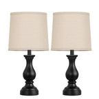 Seealle Farmhouse Table Lamps Set of 2 - Rustic Lamp for Bedroom Living Room, 22" Boho Bedside Lamps for Night Stands End Table Office Desk Lamp Nightstand with Linen Shades(Matte Black) - color: C. Matte Black