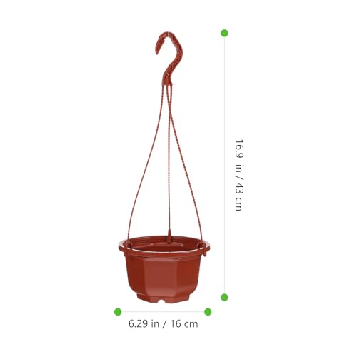 DOITOOL 10Pcs Plastic Hanging Planters, 6.29" Hanging Flower Pots Plant Basket Planter for Outdoor Indoor Plants Garden Balcony Decoration - color: Brown