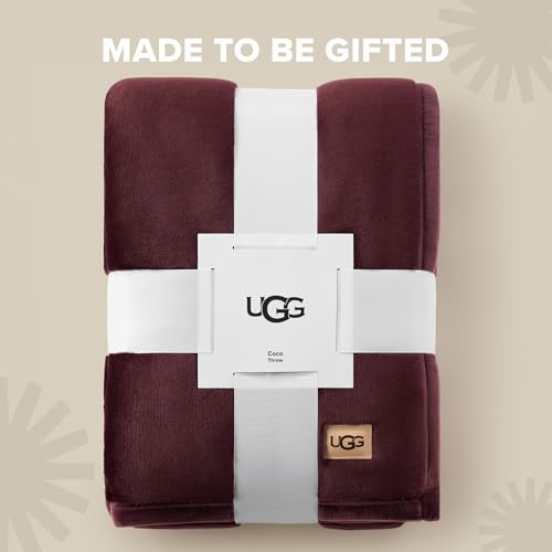 UGG Coco Throw Blanket – Luxury Blanket for Bed Sofa, Perfect for Home & Bedroom, House Warming Gifts or Luxurious Birthday Gifts for Women, 50" x 70", Red Wild Grape - color: Red